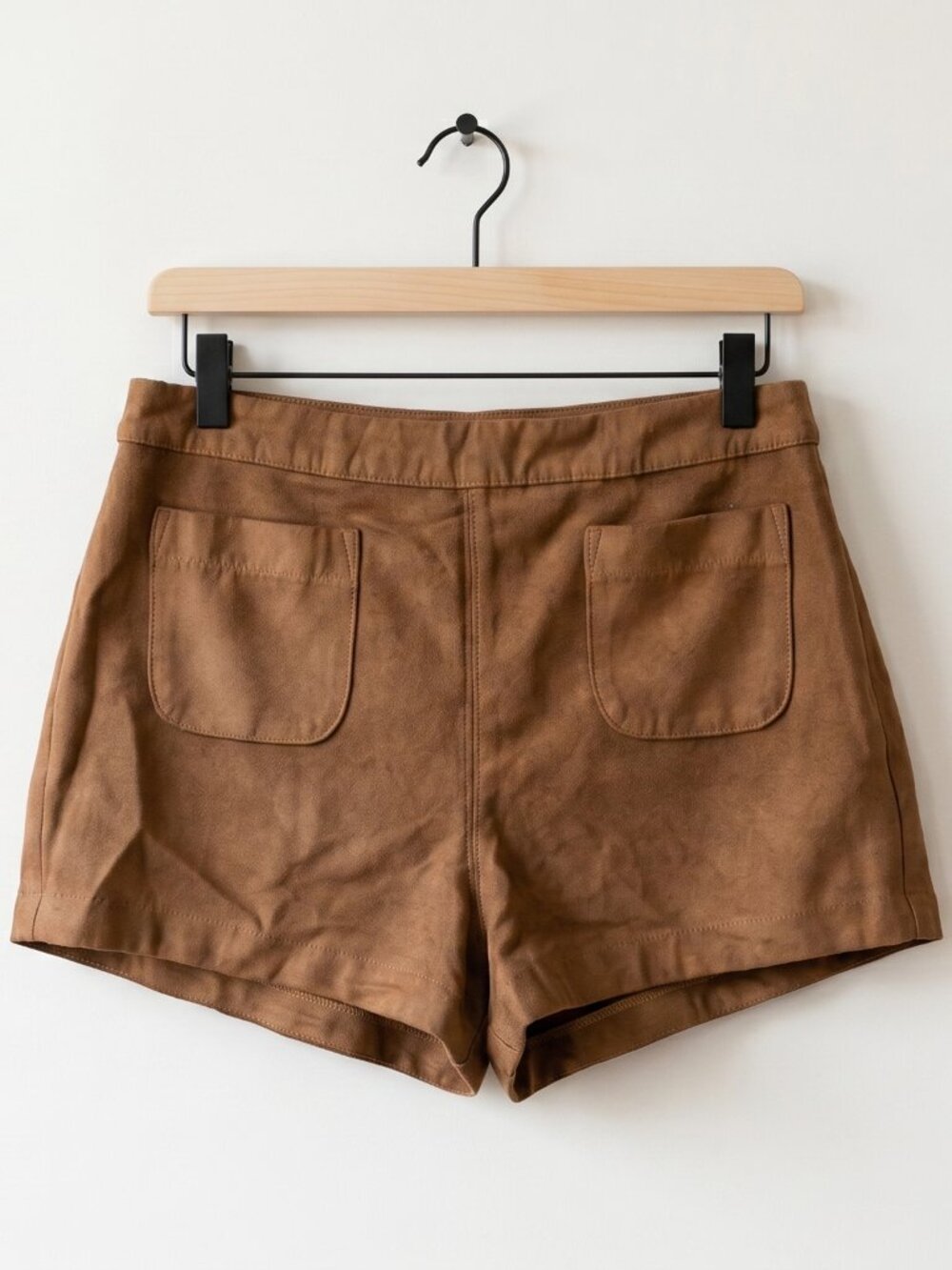 Hollister Tan Faux Suede High Waisted Shorts Lined Front Pockets Size 3